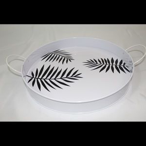White Decorative Round Serving Tray